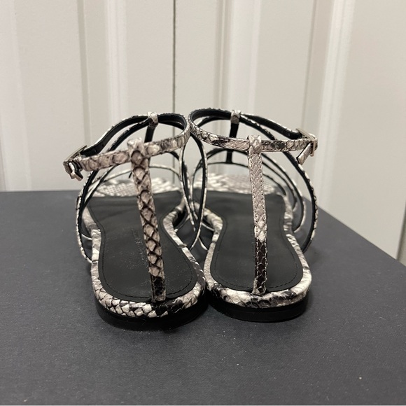 Sigerson Morrison Fedora Snake Embossed Leather Strappy Sandals IT 40/US 9.5-10 - Picture 6 of 10